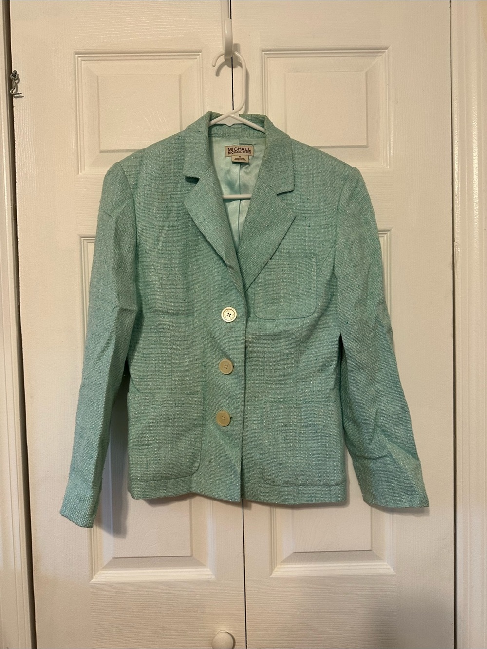 Michael Kors Seafoam Green Tweed Blazer